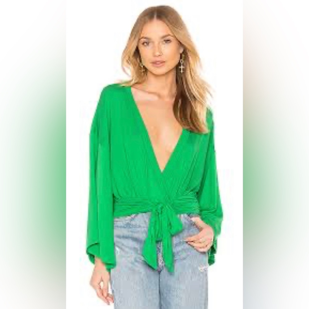 Free People kimono-style wrap crop top